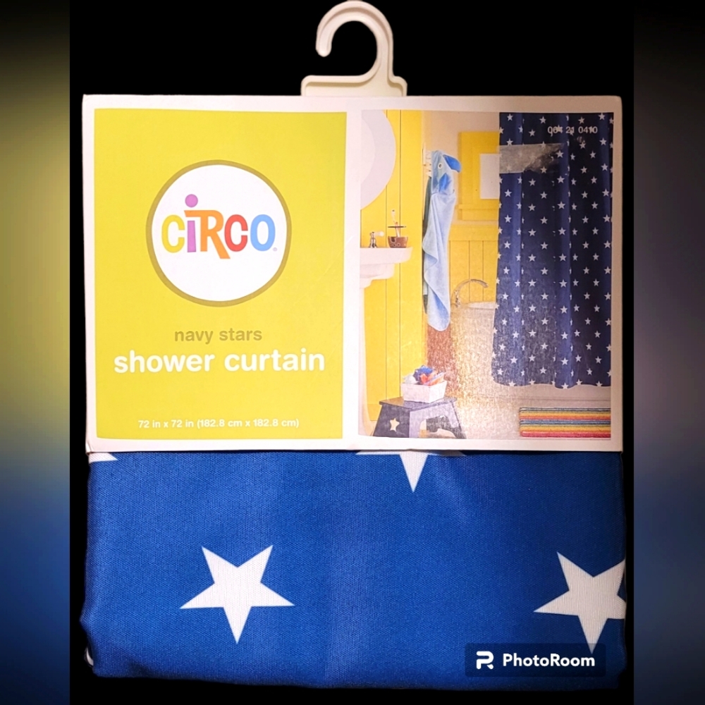Navy Stars Shower Curtain